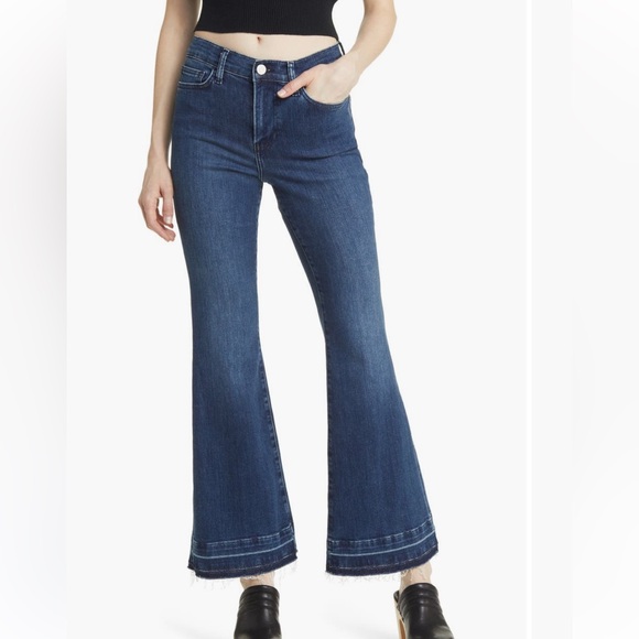 FRAME Le Easy Flare Released Hem Jeans, Size 28, Blue Thunderstorm - Picture 3 of 9